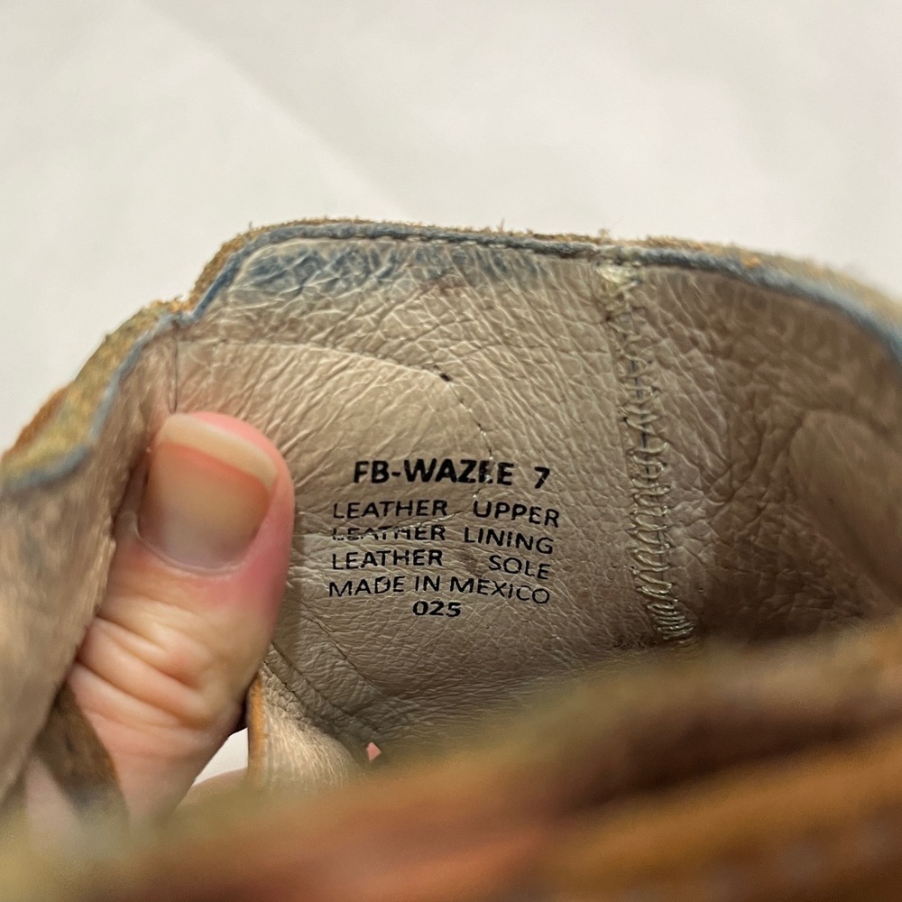 Freebird Wazee Bootie Sandal Brown Sz 7 Cowgirl western boho distressed - Picture 7 of 13